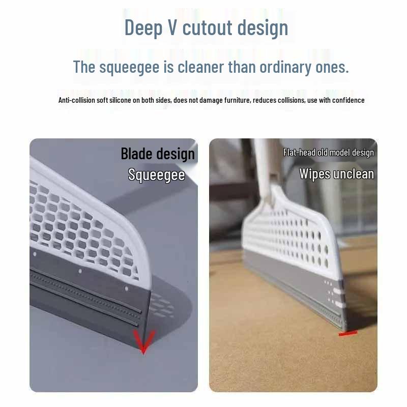 Magic Broom: Non-Stick Hair & Water Floor Scraper with Double Silicone Head