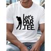 European Size Plus Size Men's Golf-Themed T-Shirt - Casual Cotton Crew Neck with Slight Stretch - Summer Knit Fabric Short Sleeve Tee