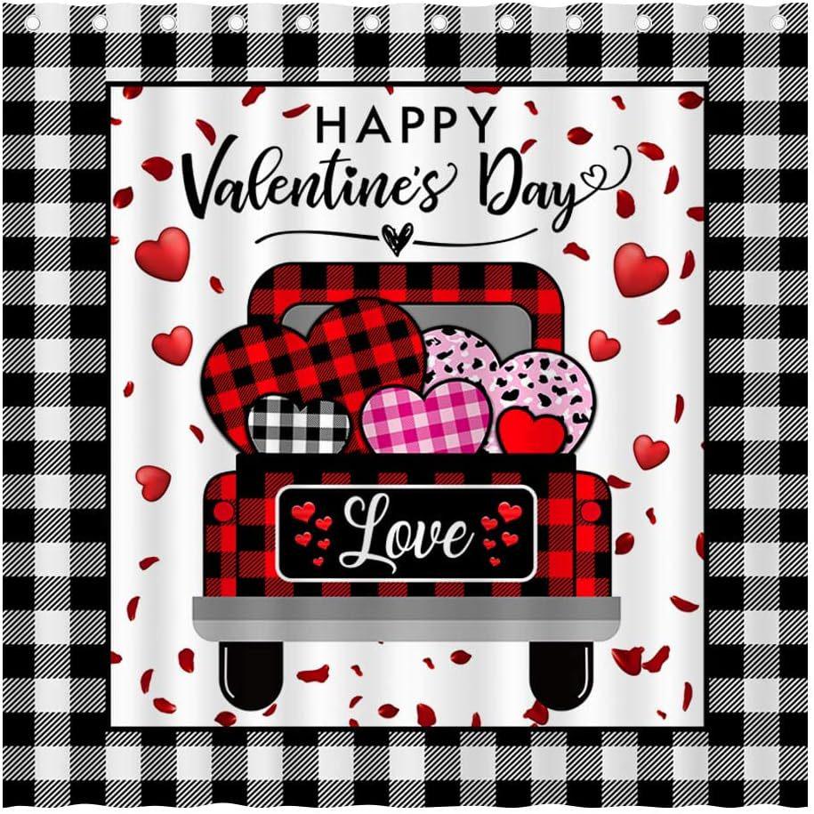 

День святого Валентина HD Цифровая печать Водонепроницаемая Устойчивая к плесени Занавеска для душа 90x180 cm