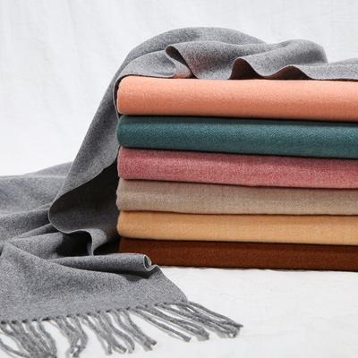Cashmere Hand Feel Autumn And Winter Solid Color Scarf Women'S Thick Tassel Simple And Versatile Soft And Warm Imitation Cashmere Shawl