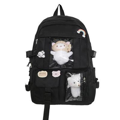 Euetiq Ita-Tasche Rucksack, Klare Tasche, Damen, JK, Otaku, Oshikatsu-Zubehör, Leicht, Großes Fassungsvermögen, Schwarz