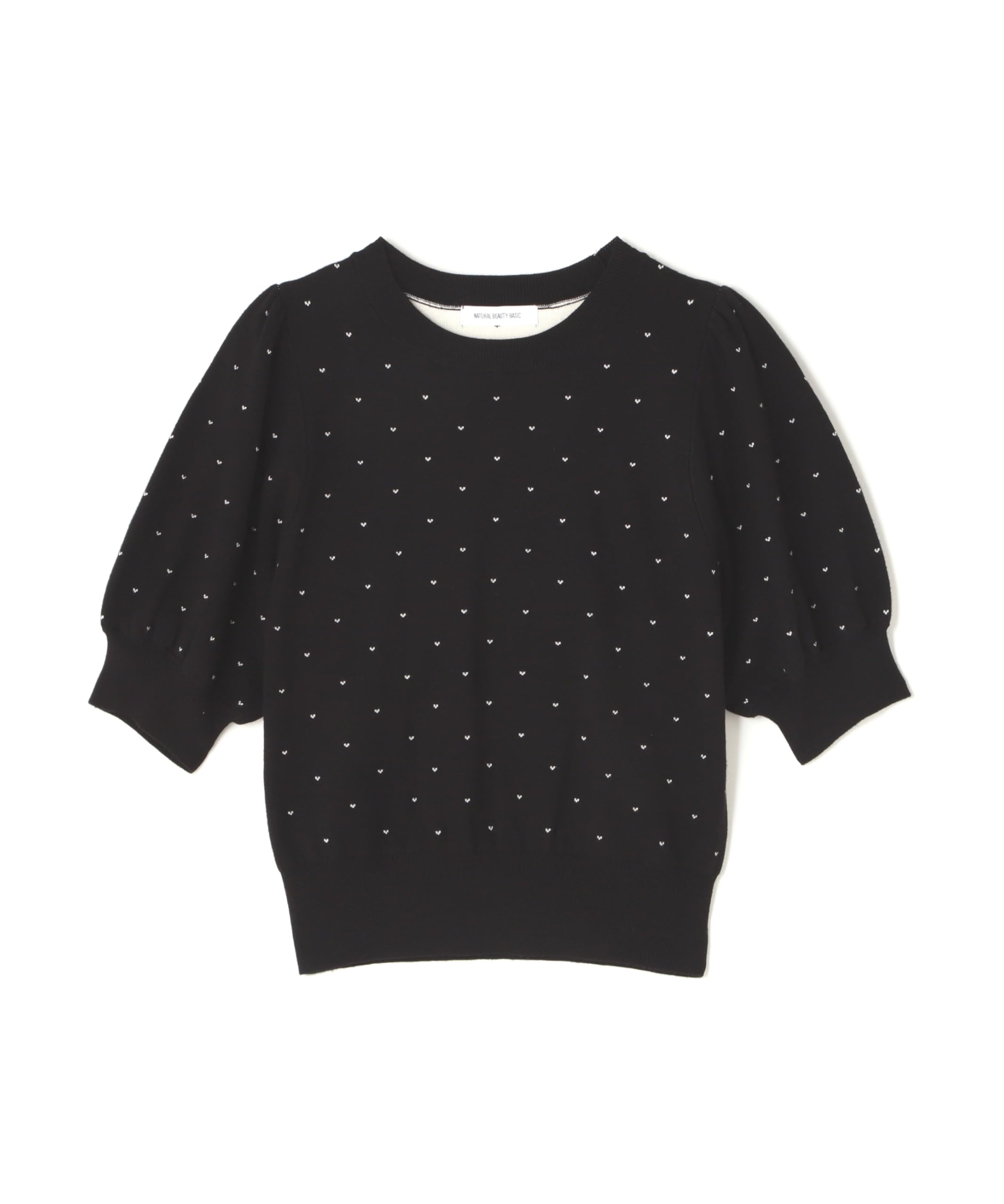

Женский свитер Natural Beauty Basics Petite с сердечками и точками, вязаный, на черной основе,