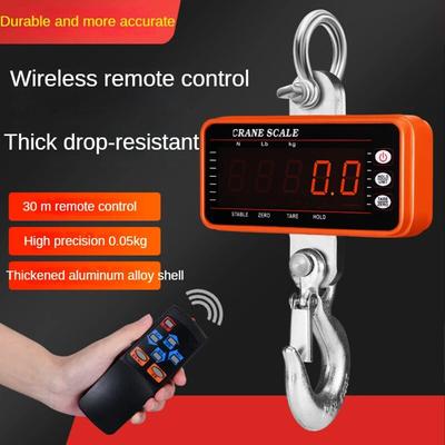 1500kg/1000kg/500kg Digital Hanging Scale with 65ft Remote Control Heavy Duty Crane Scale Dimmable LED Industrial Hook Scales