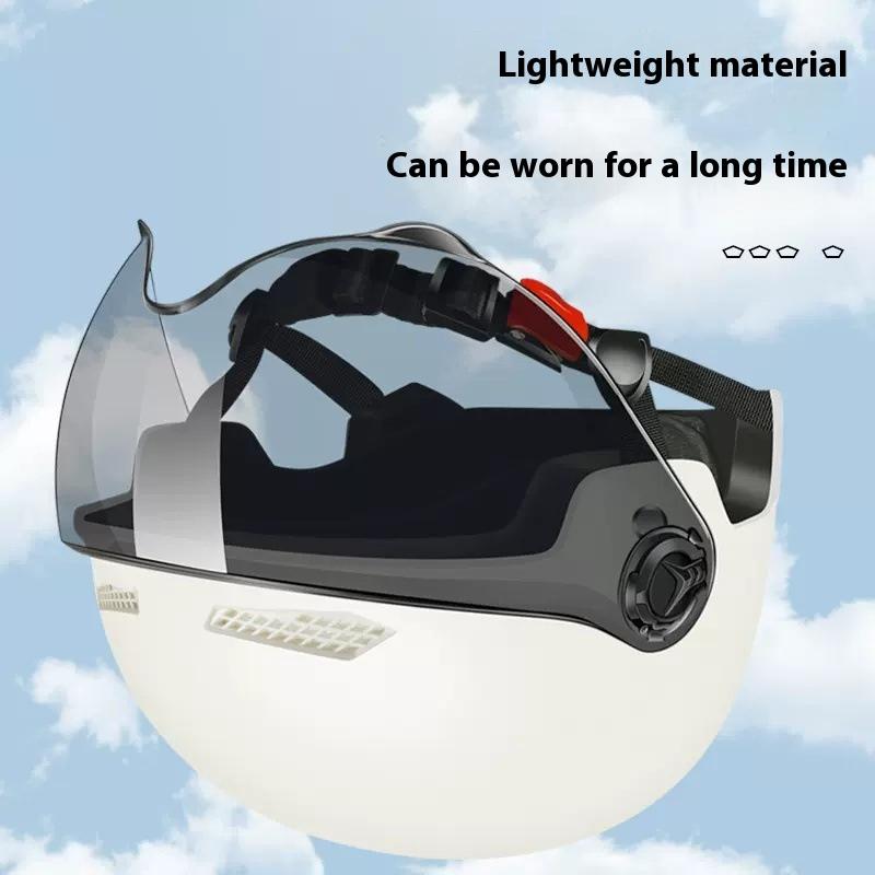 Dot Certified Electric Vehicle Helmets Men  Women Four Seasons Sun Protection Helmets Lightweight Half Helmets Electric Vehicle