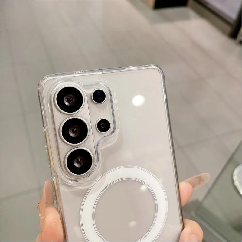 For Magnetic Clear Acrylic Case For Samsung Galaxy S26 S2 Edge S24 S23 S22 Plus Ultra FE A37 A7 A36 A6 A3 A Cover