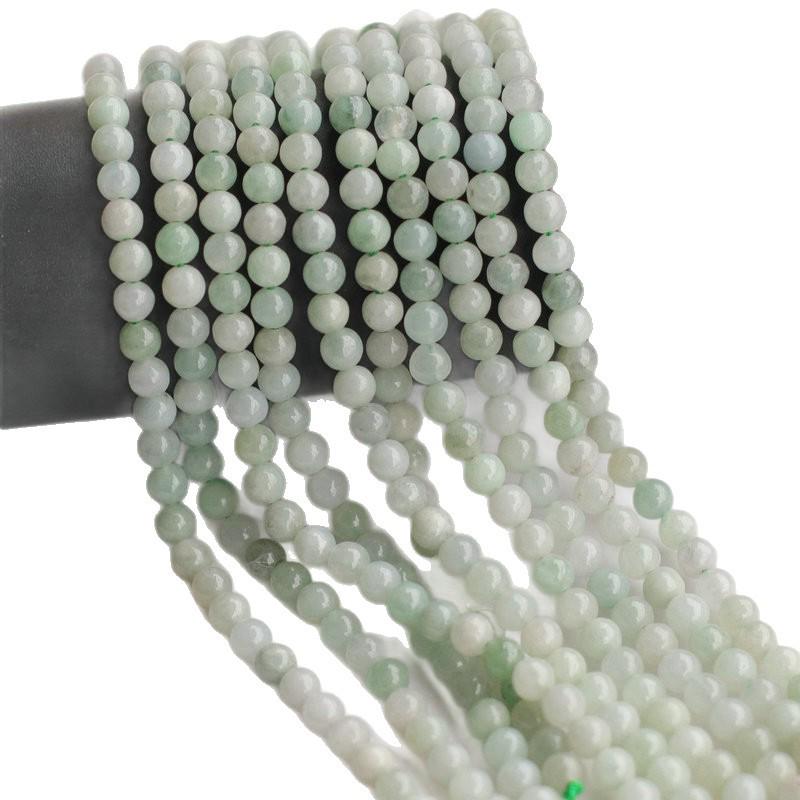 Natural Burmese Jade Emerald Beads: 2-3-4mm Round Loose Bead Strands for DIY Jewelry