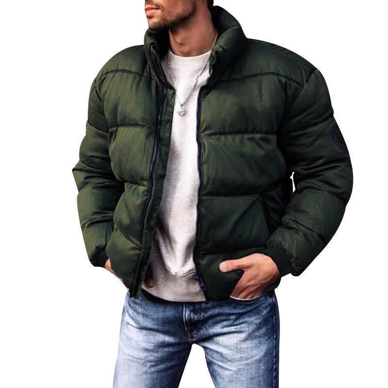 Men's Winter Cotton-padded Clothes, Winter Jackets, Stand-up Collar Down Cotton-padded Clothes, Thickened Men's Cotton-padded Jackets.