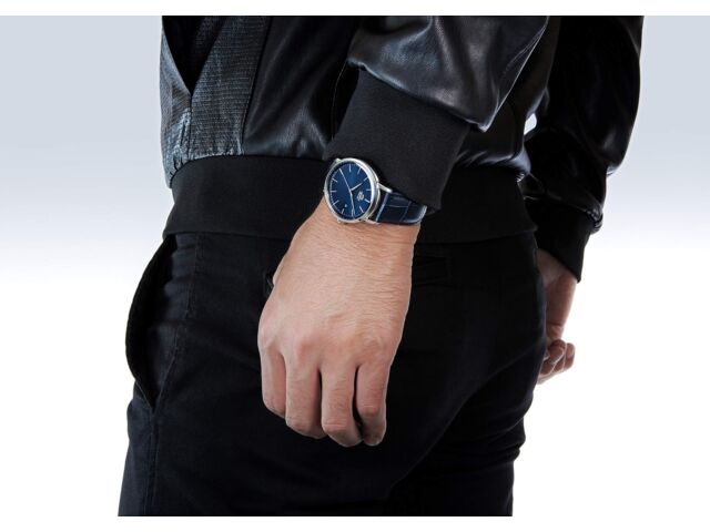 Orient Contemporary RN-AC0E04L Mechanical Automatic Watch Navy Leather Band 40mm