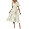 European & American Women's Casual Cuban Collar Shirt Dress 2026