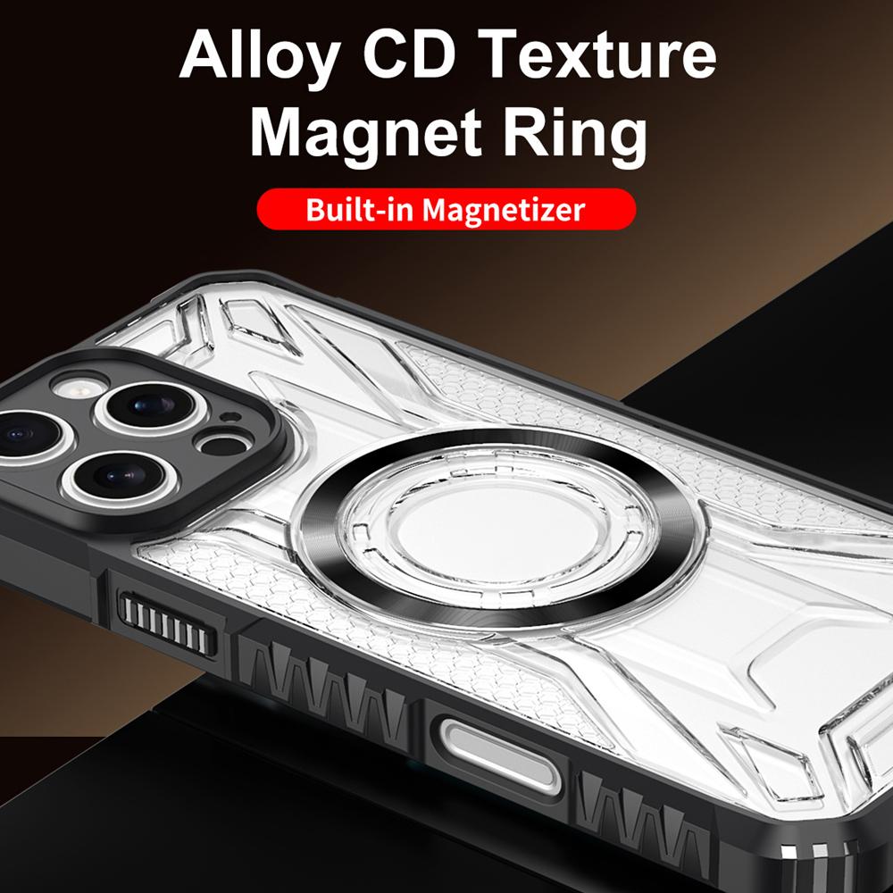 KEYSION Transparent Magnetic Case for MagSafe for iPhone 15 Pro Max 14 Plus Silicone+PC Shockproof Phone Cover for iPhone 13 Pro Max