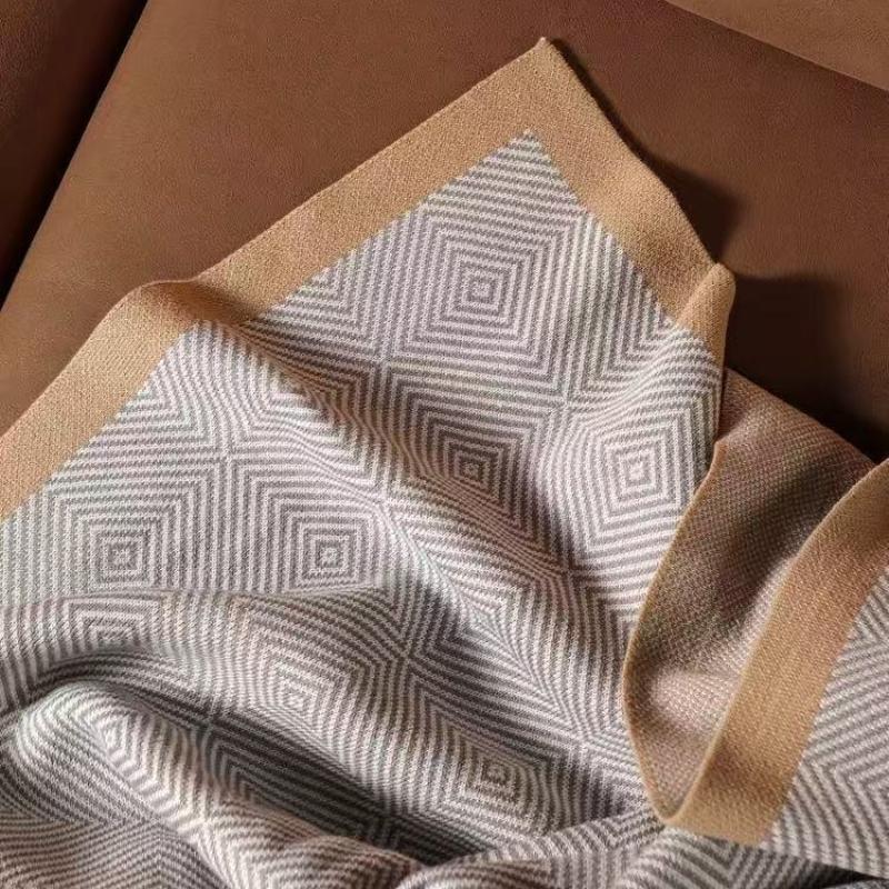 Nordic Ins Style Knitted Blanket Casual Sofa Cover Blanket Plane Office Nap Camping Leisure Soft Shawl Blanket Small Bed Cover