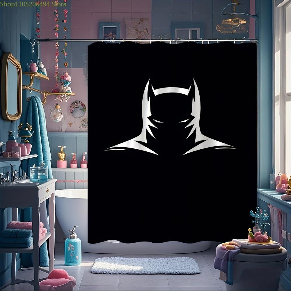 1pc, Warner Bros, Batman Movie Anime Theme Shower Curtain with Hooks, 180.09x180.09 cm, Suitable for Bathroom, Camping, Home D