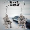 2 ks Přívěšek na klíče Skeleton on Toalet Keyring Novinka Dárkový gumový / kovový kroužek