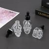 Transparent Skull Shape  Bottle with Pipette Glass Liquid Dropper Bottle Portable   Travel