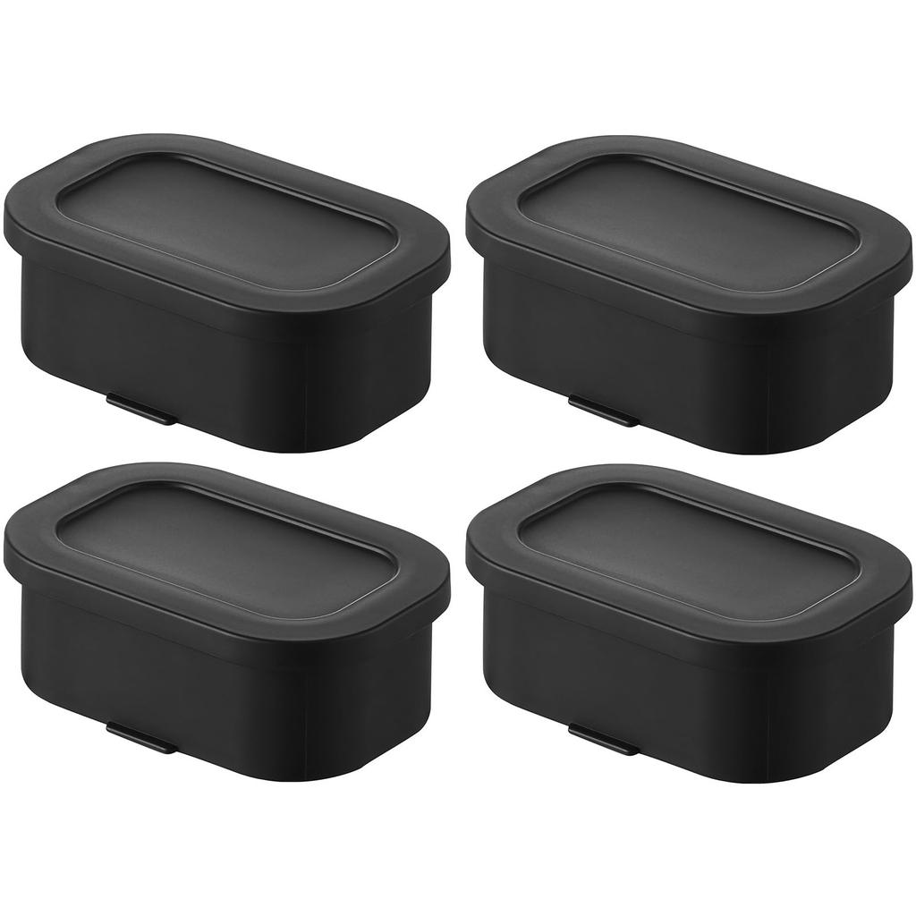 Yamazaki Tower Frozen Rice Set of with and Dishwasher 10632 x 2 Container, Small, Black, 4, Strainer, Microwave, Freezer, Safe,