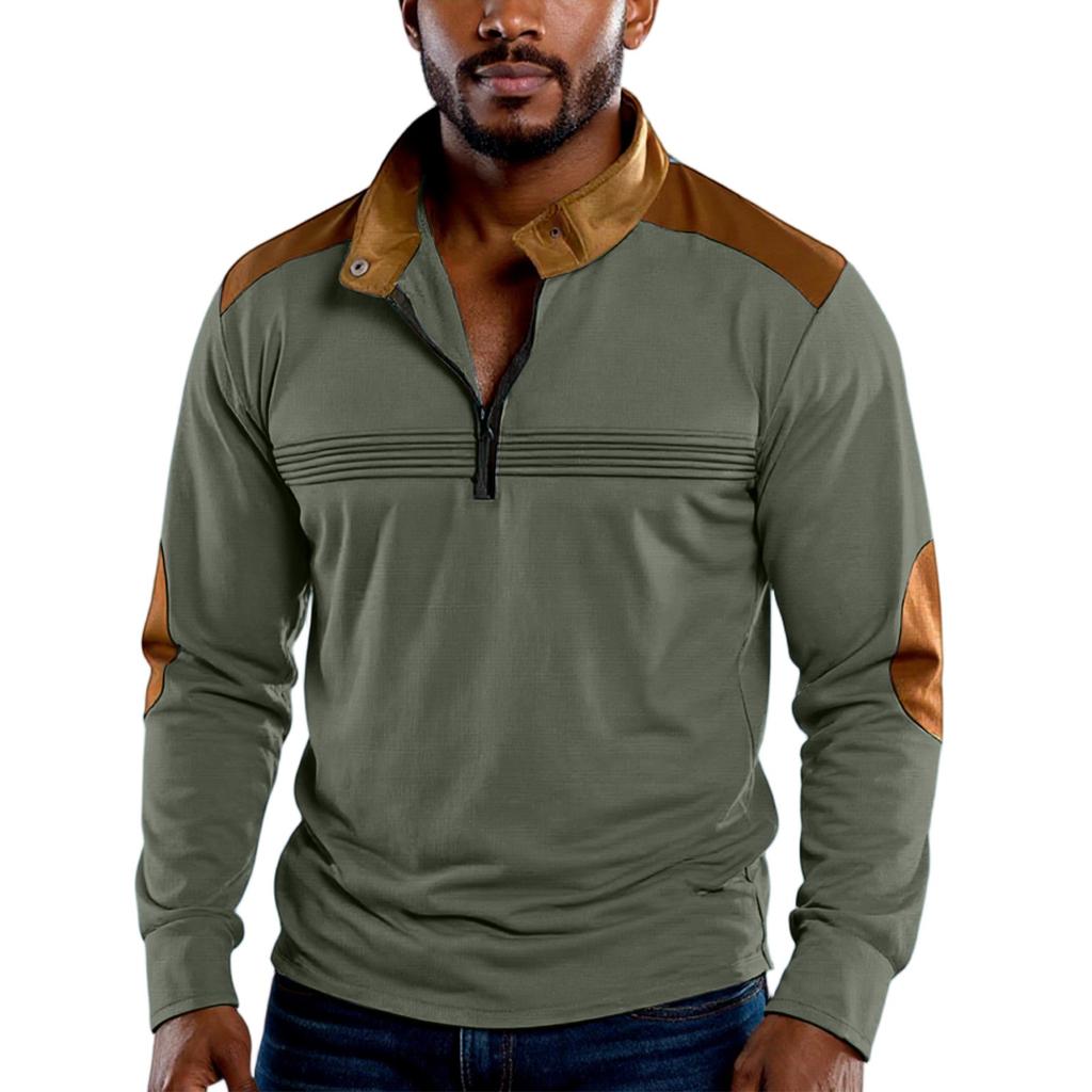 Shirt Button Pocket Men's Sports Shirt V-neck Casual Top