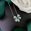 Gica Gema Emerald Necklaces With High Carbon Diamond 925 Sterling Silver 5*7mm Pendant Unique Design Romantic Fine Jewelry Wedding Party Gifts