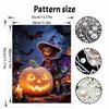 DIY rahmenloses Perlenkunst-Set Halloween-Hexe Kürbis-Design 3D-Perlenmalerei Leinwand Entspannendes handgemachtes Bastelset für Heimdekoration Wandkunst
