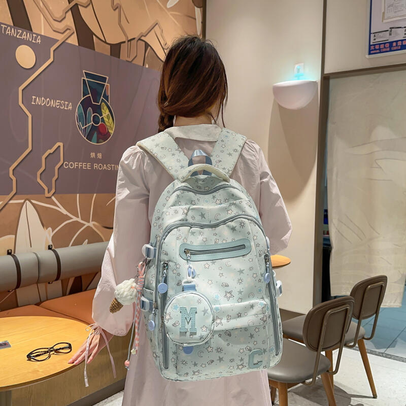 Schoolbag Women's Star Backpack Junior High School Student Lightweight Backpack