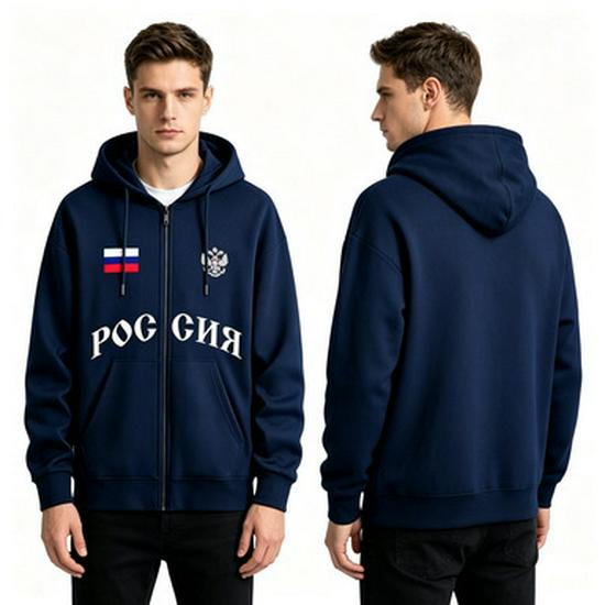 New Russian Print Couple Zipper Hoodie - Hot Selling Unisex Jacket