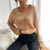 Vintage Fashion Elegant Casual Autumn and Winter Women's Long-sleeved Solid Color Loose Sweater Women