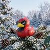 Funny 3D Printed Red Bird Figurine, Bird Desk Car Dashboard Decor Funny Gift for Adults, Creative Statue for Garden Yard Balcony Living Room Bedroom