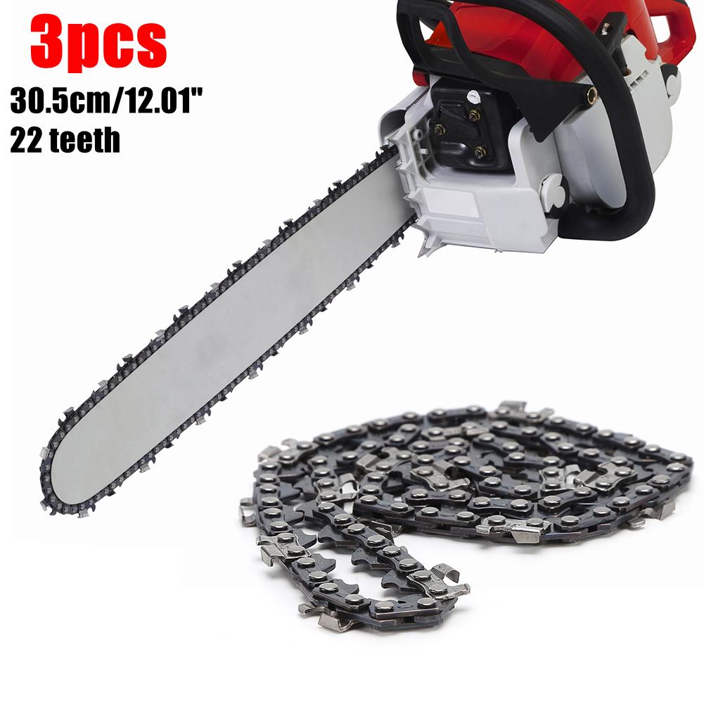 5-1pc 12 Inch Metal Replacement Chainsaw Saw Chain 22 Teeth 45 Drive Links Electric Chainsaw Chain for Wood Branch Cutting Blade
