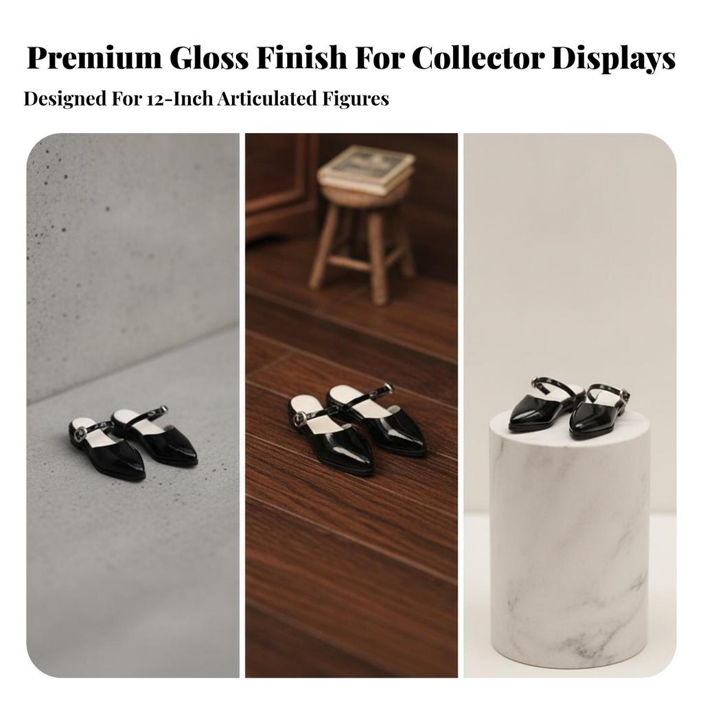 Doll Flats Lifelike Toy Shoes Glossy for Action Figure Customizers