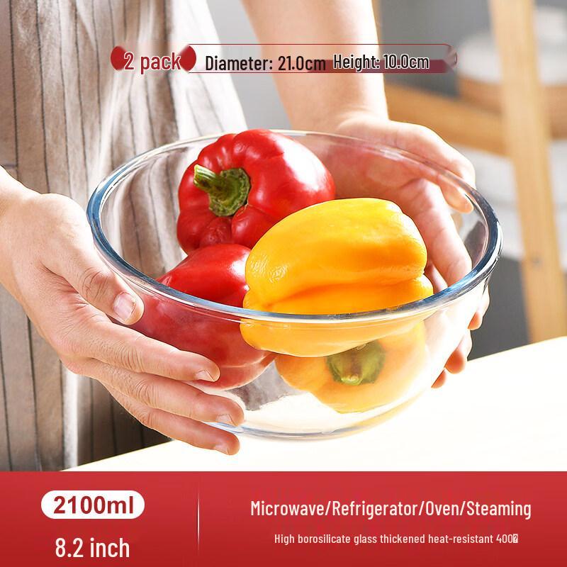 Jingbaodi Transparent Heat-Resistant Glass Bowls - Set of 4