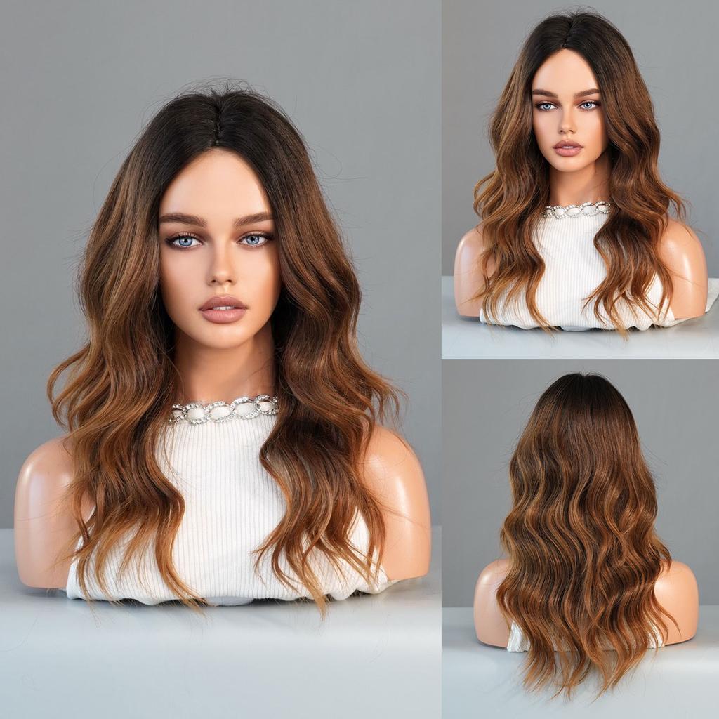 Fashion Women's Medium Gradient Long Curly Wig Big Wave Chemical Fiber Wig