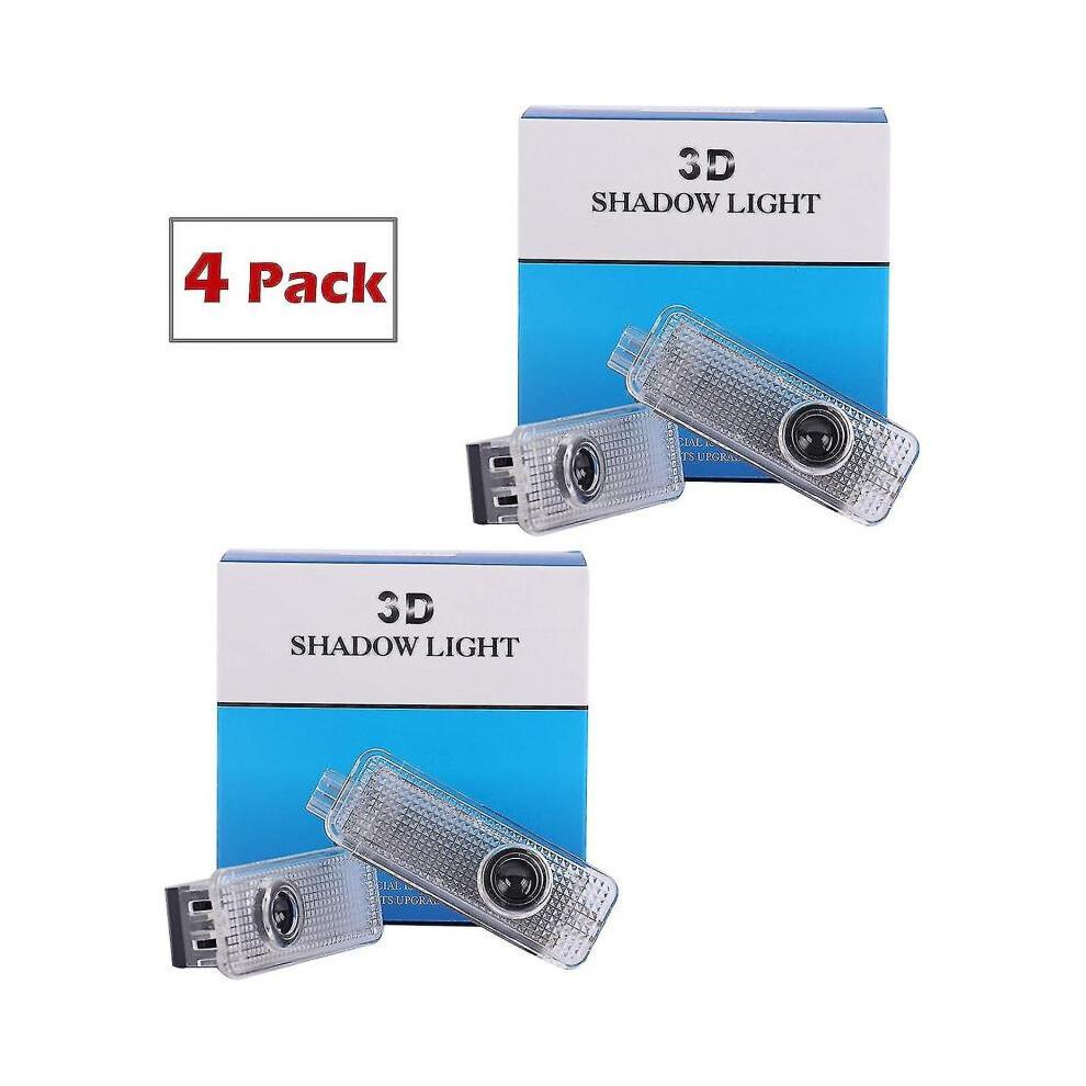 4 Piezas de Luces LED con Logo para Puerta de Coche para Land Rover, Proyector Inalámbrico 3D de Bienvenida, Sombra Fantasma Li