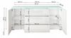 Modern 150cm Chest of Drawers for the Living Room, 3 Drawers, 2 Cabinets, Wotan, White Gloss