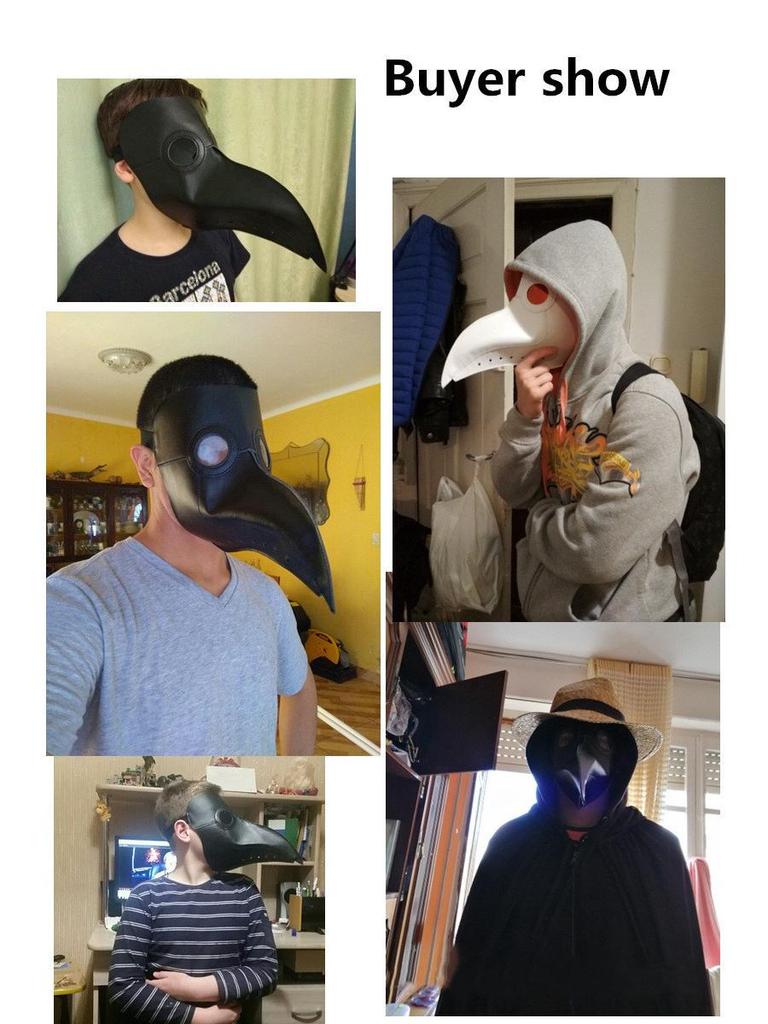 Pestdoktor Leder Schnabelmaske - Europäischer Halloween Punk Stil