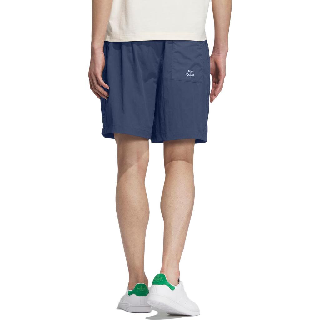 Adidas Originals X-Large Collaboration Embroidered Logo High-Waist Drawstring Athletic Shorts Men Shorts Navy IS0653