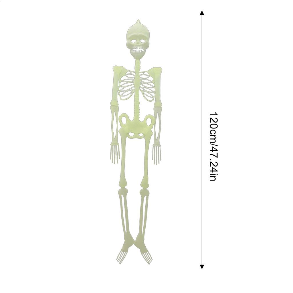 Halloween Skeleton Decor 5 Ft Glow In The Dark Skull Bones Halloween Hangable Skeleton Decorations For Party Yard Garden Wall
