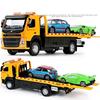 1/50 Schaal VOLVO VAN Type Legering Aanhangwagen Model Simulatie Metalen Autotransporter Sleepwagen Pull Back Geluid en Licht Speelgoedvrachtwagen