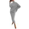 Herbst und Winter Damen Pullover Set Mode High Neck Loose Fit Damen Set Rock