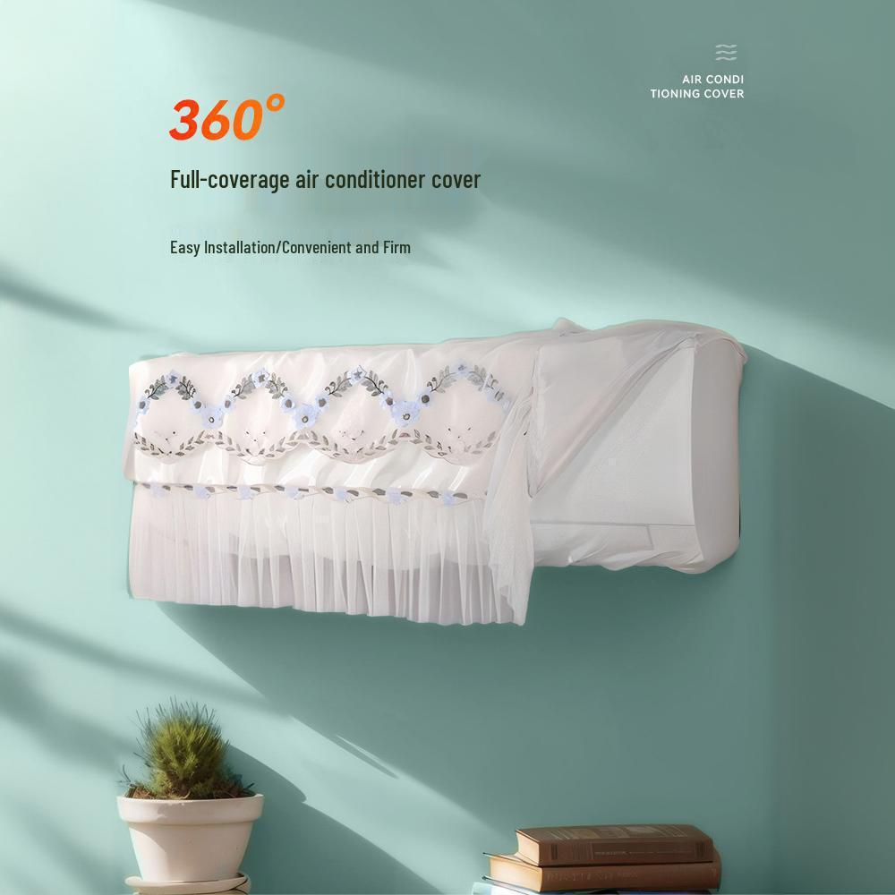 Universal Wall-Mounted Air Conditioner Dust Cover: Anti-Blow Windshield, Windproof Curtain, Full Sleeve Protection for Cabinet Machines