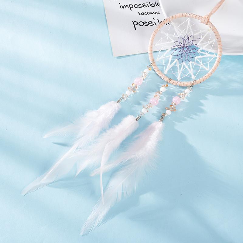 Clopoțel de vânt etnic indian, clopoțel de vânt cu pene, pandantiv clopoțel de vânt, capcană de vise creativă, decorațiune suspendată pentru mașină, agățătoare pentru mașină