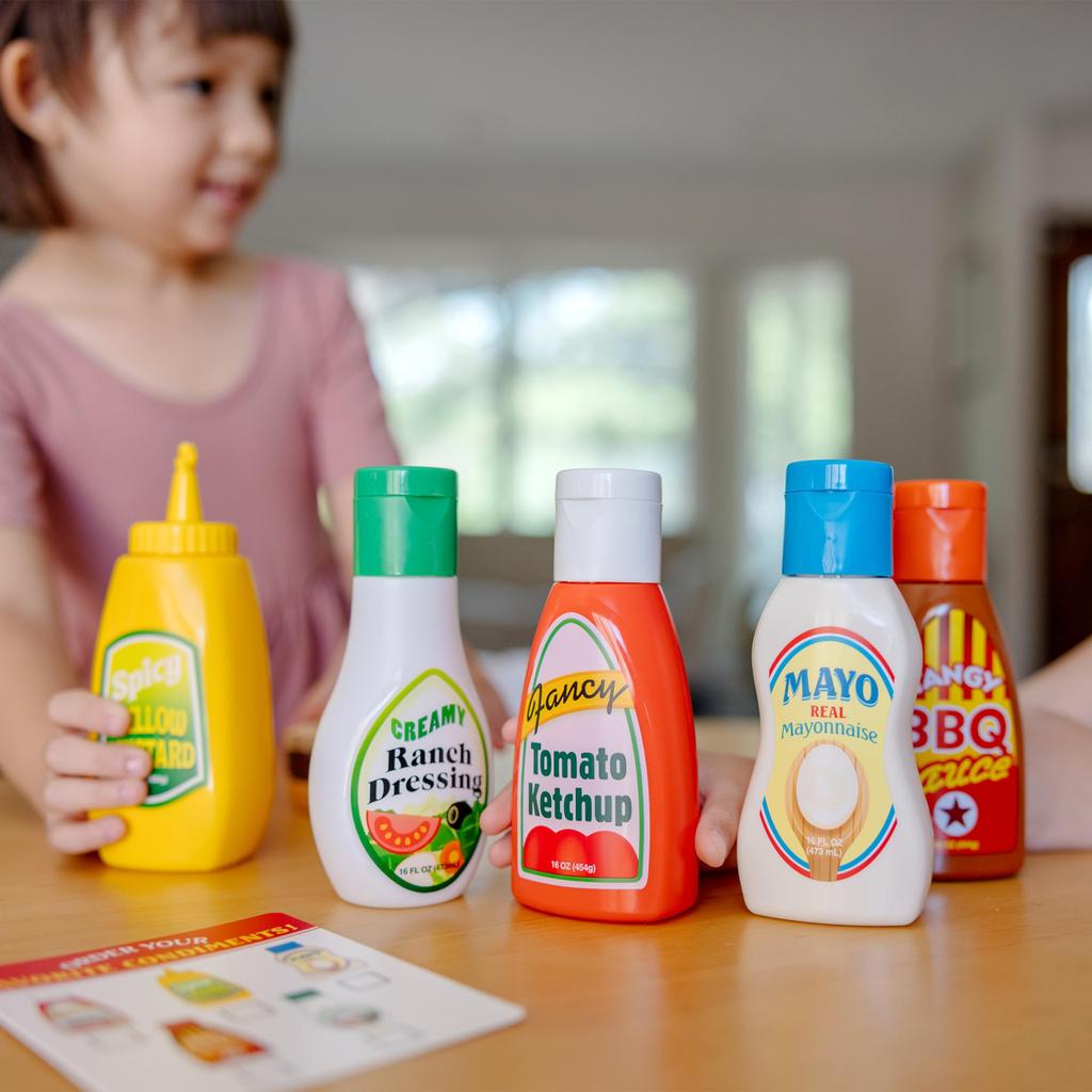 Melissa Doug Melissa Doug Zestaw Ulubionych Przypraw Zabawa Edukacyjna Wiek 3 i Boże Narodzenie & & [MD4317] Zabawka, Zabawka, Zestaw, Składniki, Sos, Plastik,