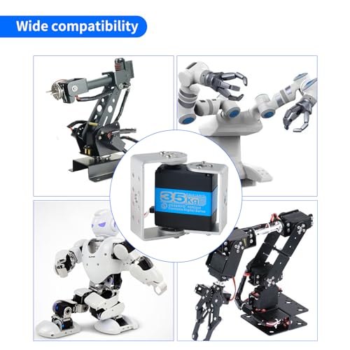 DIYmall 2 Sets 35KG RDS3235 High Torque Digital Servo, Metal Gear Coreless Motor Servo, 270 Degree with Bracket Arm Plate for RC Robot Car DIY Model