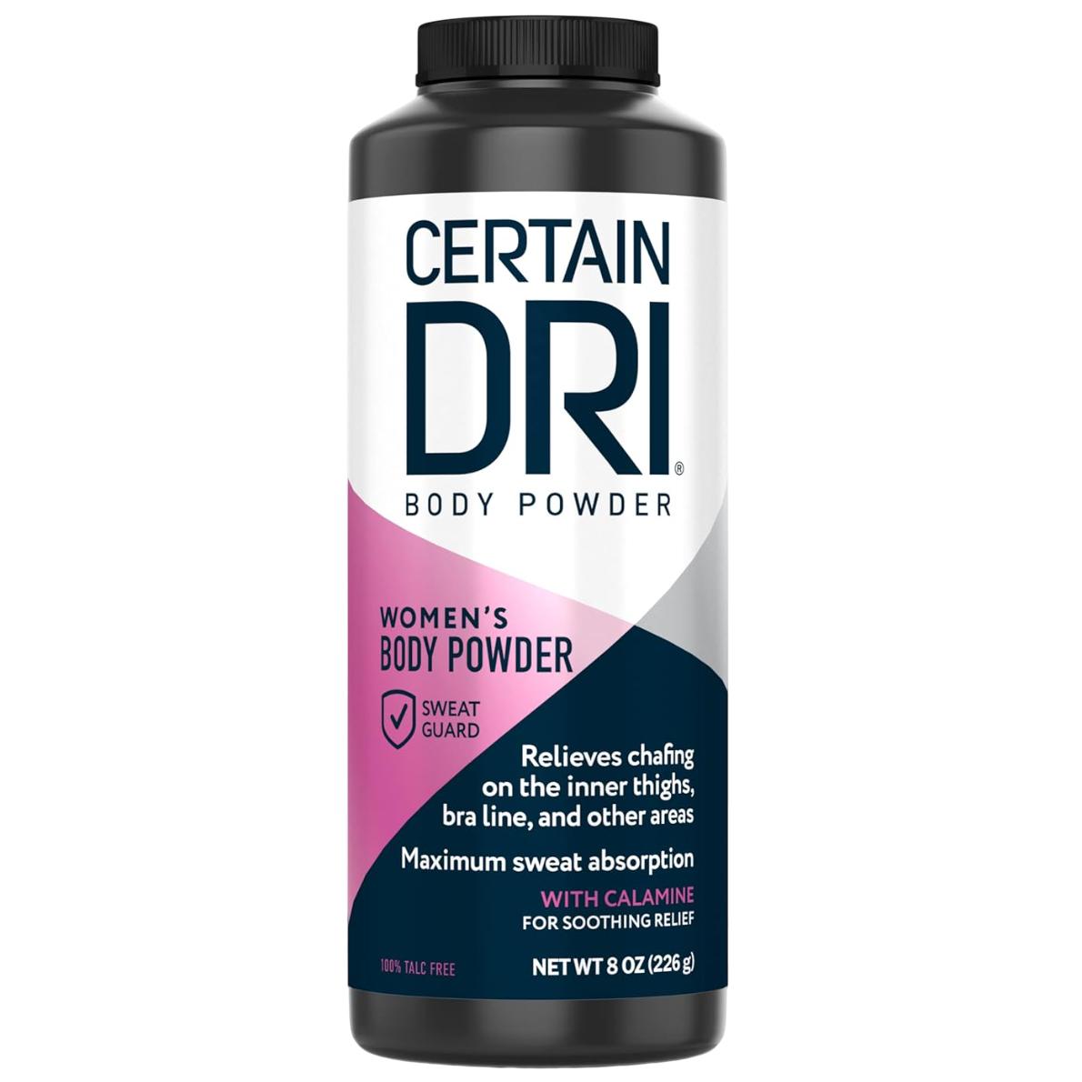 Poudre Antiperspirante, Certain Dri, Poudre Corporelle pour Femmes, Pour le Corps & les Jambes, 226g S