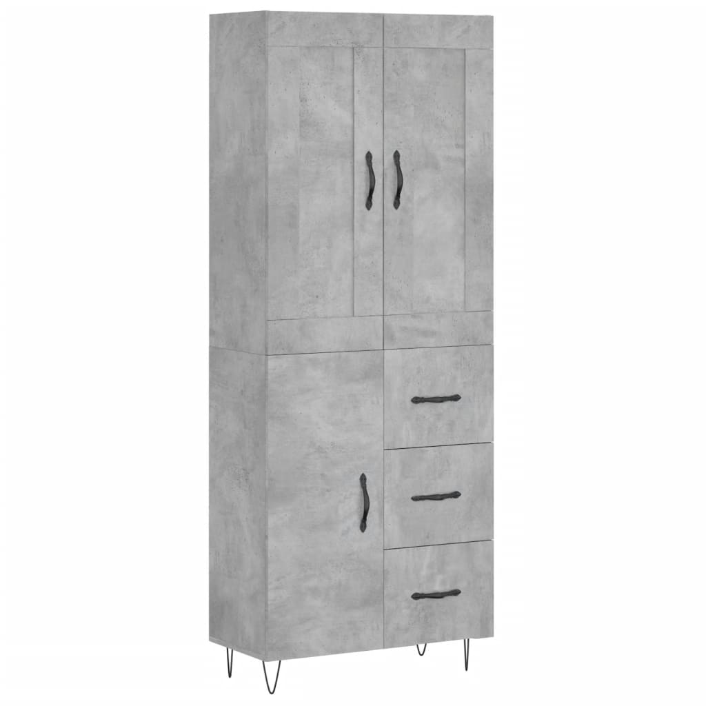 Highboard Concrete Grey 69.5 x 34 x 180 cm Particleboard