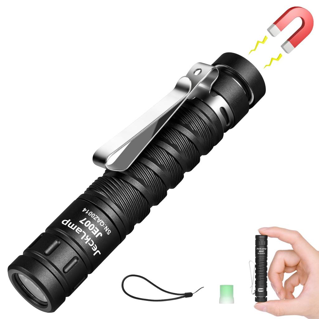 JeckLamp LED 550 IPX8 4 101m Beam AAA Battery Operated Light, Lumens, Waterproof, Modes, Distance, (JE007) (Black)