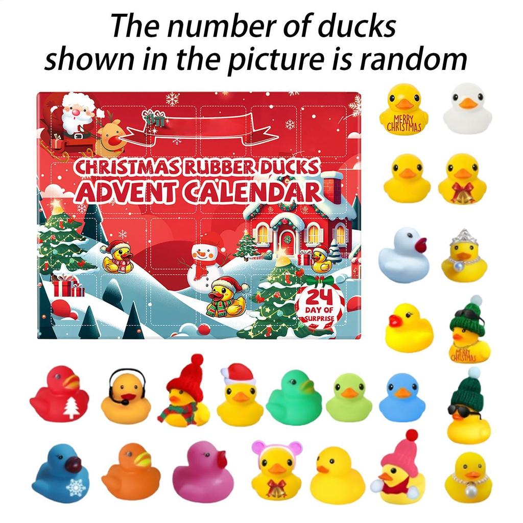 Duck Countdown Calendar 24 Days Countdown Calendar Stocking Stuffers Bath Toys for Festive Decoration Daily Family Activity