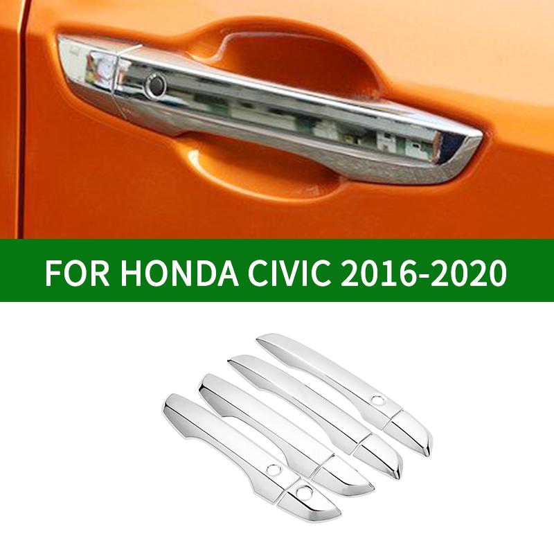 

Для Honda CIVIC 2016 - ABS Аксессуар хромированный серебристый автомобиль Дверная ручка Крышка Наружное украшение 2017