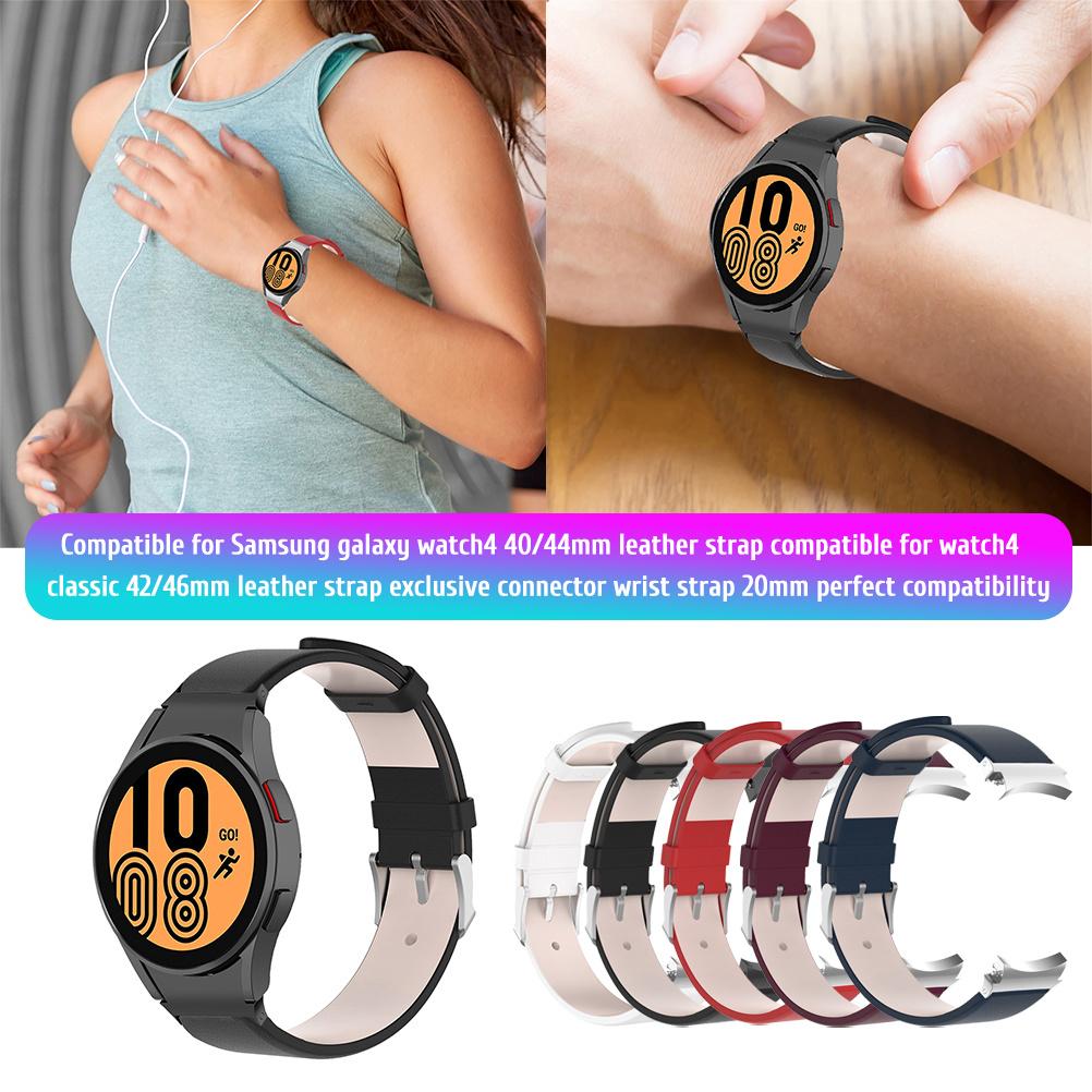 Leather Strap Compatible for Samsung Galaxy Watch4 40 44mm Replacement Wristband Compatible for