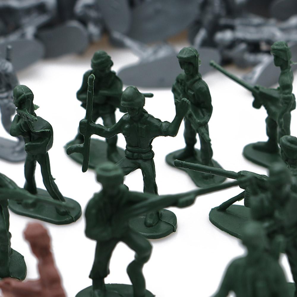 100 Stück/Set Plastik Spielzeugsoldaten Figuren 12 Posen Geschenk Spielzeug Modell Actionfigur Spielzeug Für Kinder Jungen