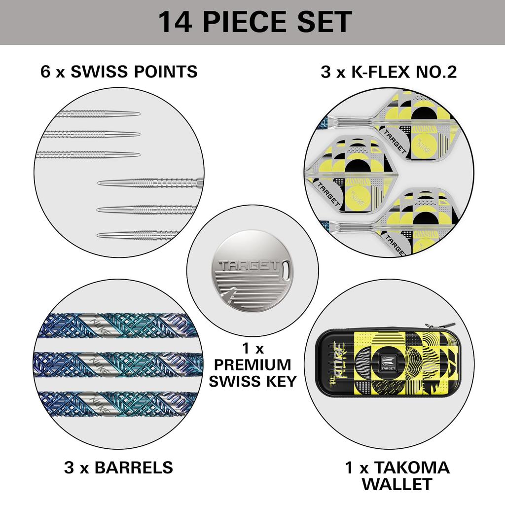 TARGET Luke Littler Edge Swiss Point Steel 23g Darts Luke Littler Model Darts Barrel Set (190641) -