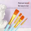 Gouache & Acrylic Paint Brush Set for Art Students: Flat Head Nylon Brushes for Watercolor & Oil Painting